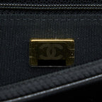 CHANEL 22S WALLET ON CHAINS WITH DETAIL CC LOGO CAVIAR BLACK LGHW