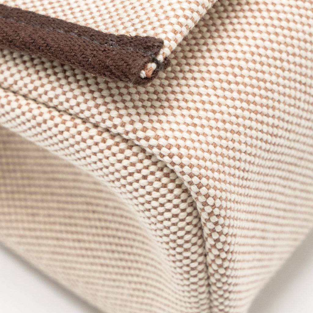 Hermes Herbag Mini Canvas/Hunter Leather Ecru-Beige/Ebene SHW