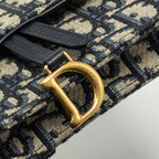 DIOR SADDLE BELT POUCH DIOR OBLIQUE CANVAS BLUE GHW