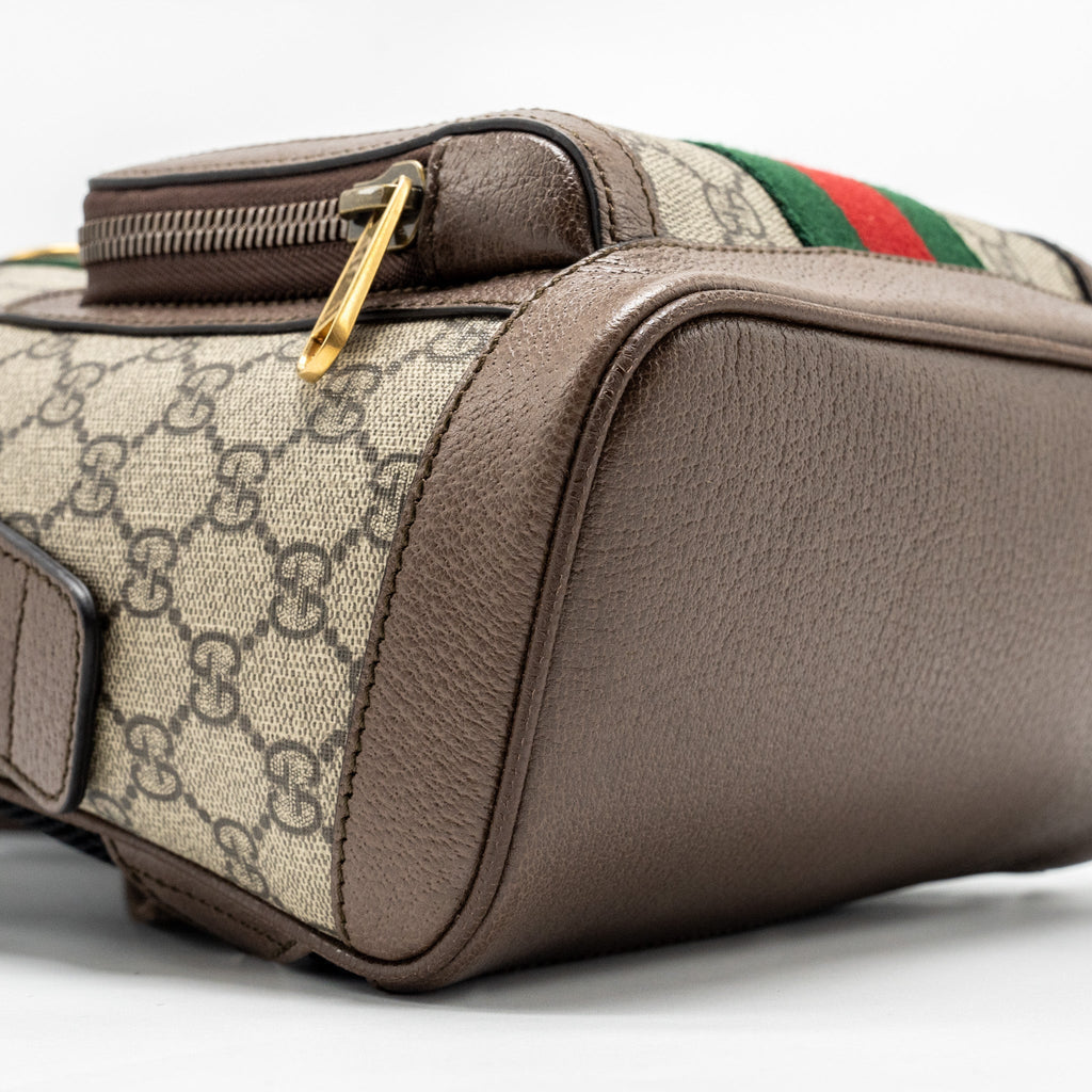GUCCI OPHIDIA GG SMALL BACKPACK GG SUPREME CANVAS BROWN GHW