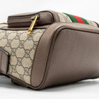 GUCCI OPHIDIA GG SMALL BACKPACK GG SUPREME CANVAS BROWN GHW