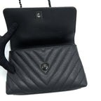 CHANEL SMALL COCO HANDLE CHEVRON CAVIAR SO BLACK