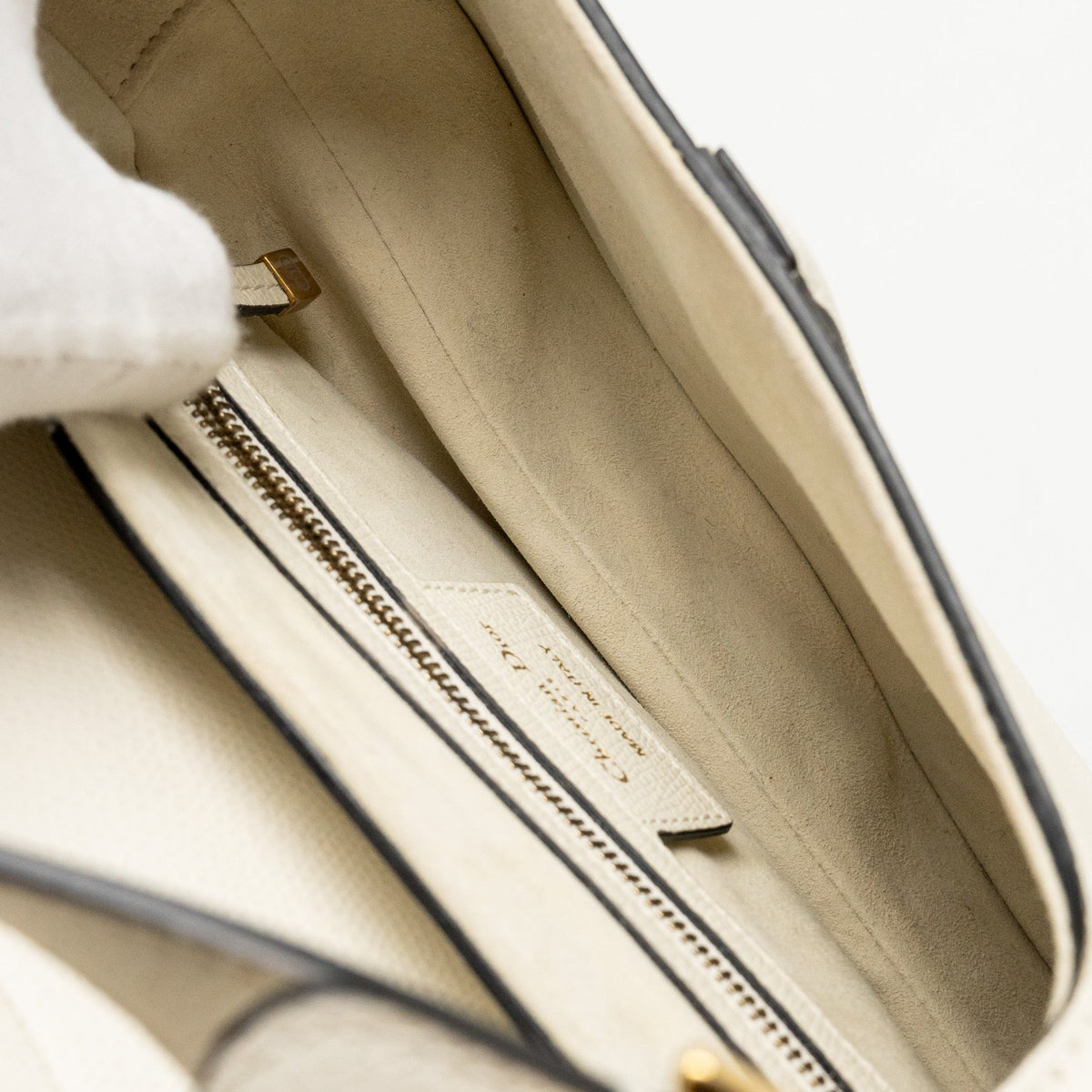 DIOR MEDIUM SADDLE BAG CALFSKIN WHITE GHW