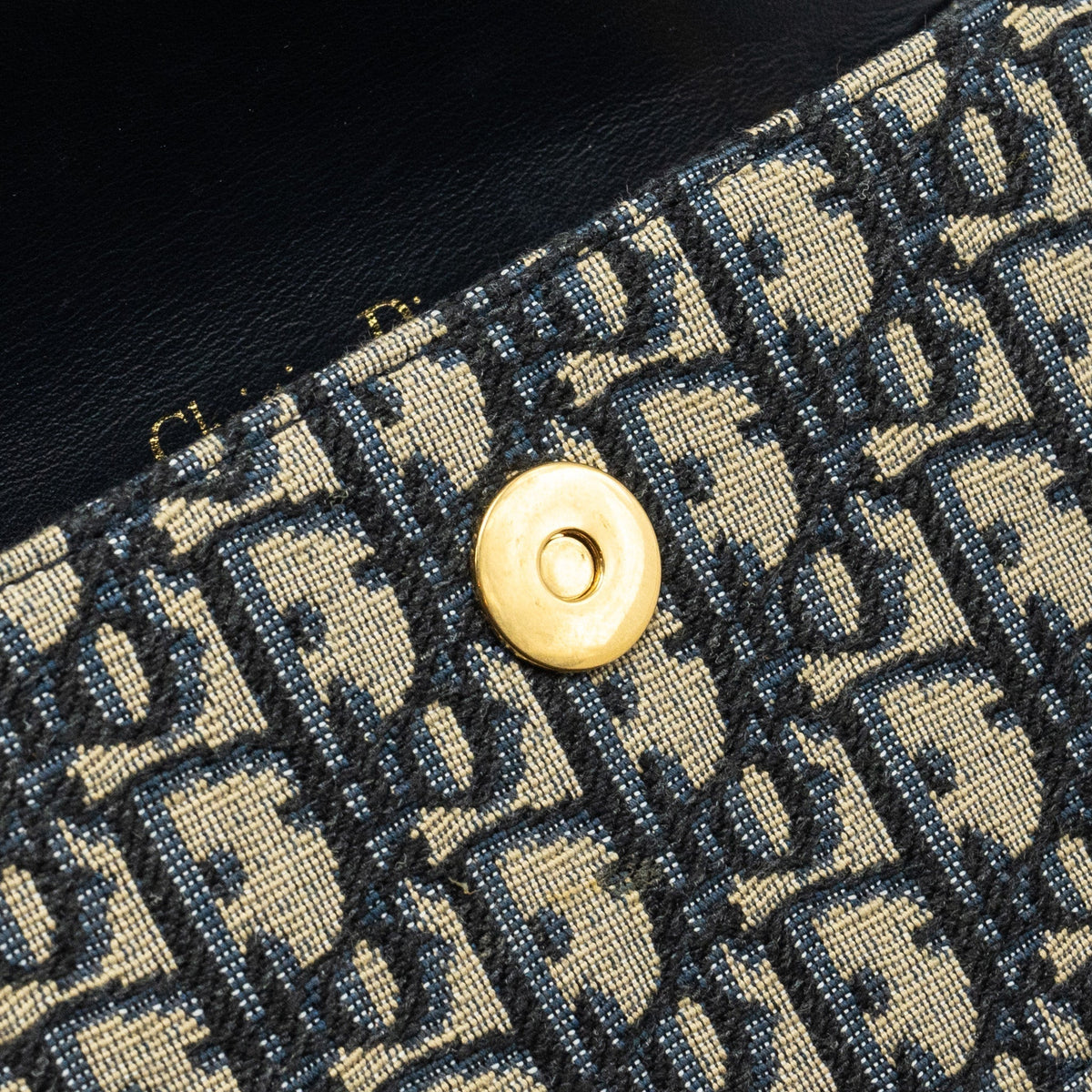 DIOR SADDLE BELT POUCH DIOR OBLIQUE CANVAS BLUE GHW
