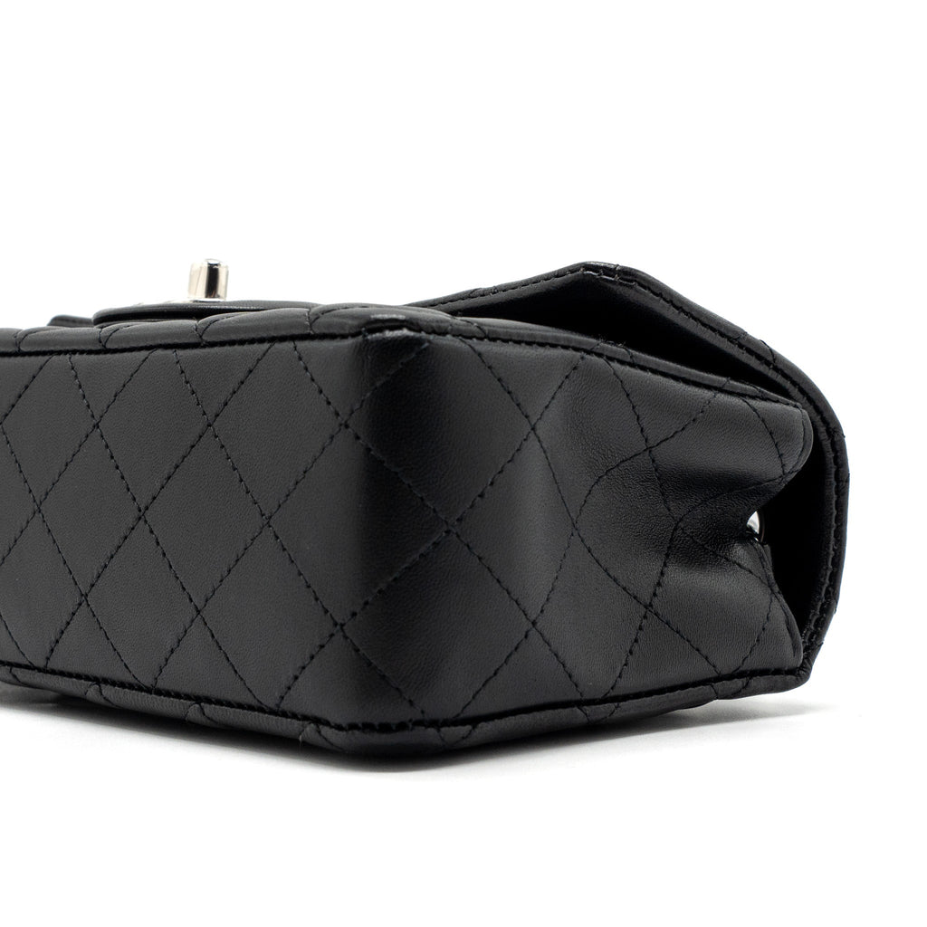 CHANEL MINI RECTANGULAR FLAP BAG LAMBSKIN BLACK SHW (MICROCHIP)
