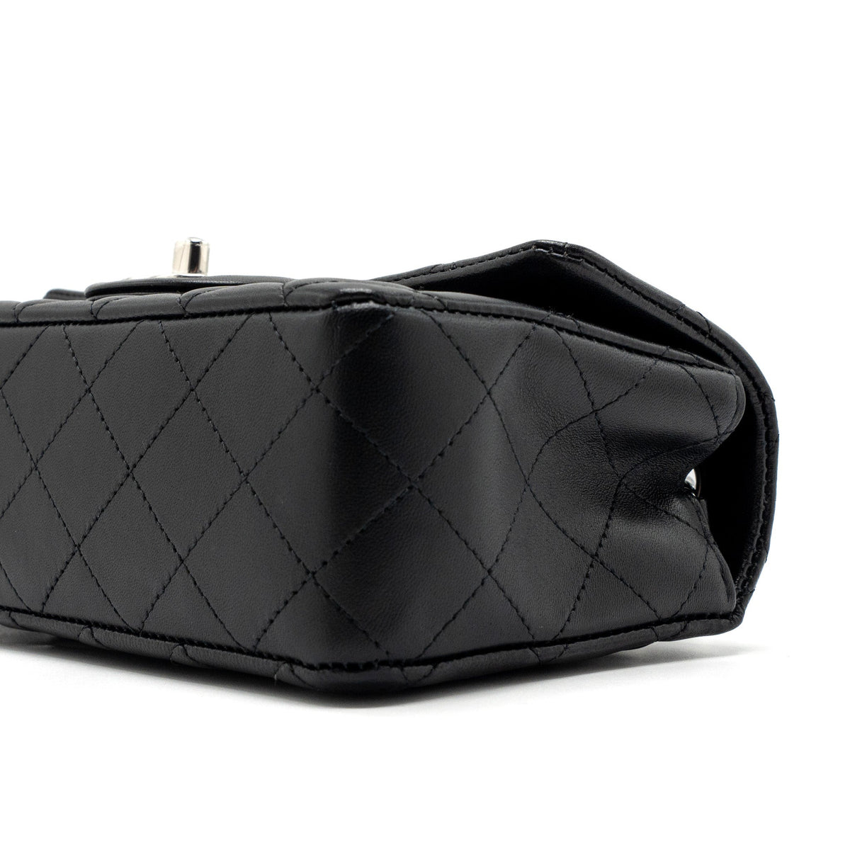 CHANEL MINI RECTANGULAR FLAP BAG LAMBSKIN BLACK SHW (MICROCHIP)