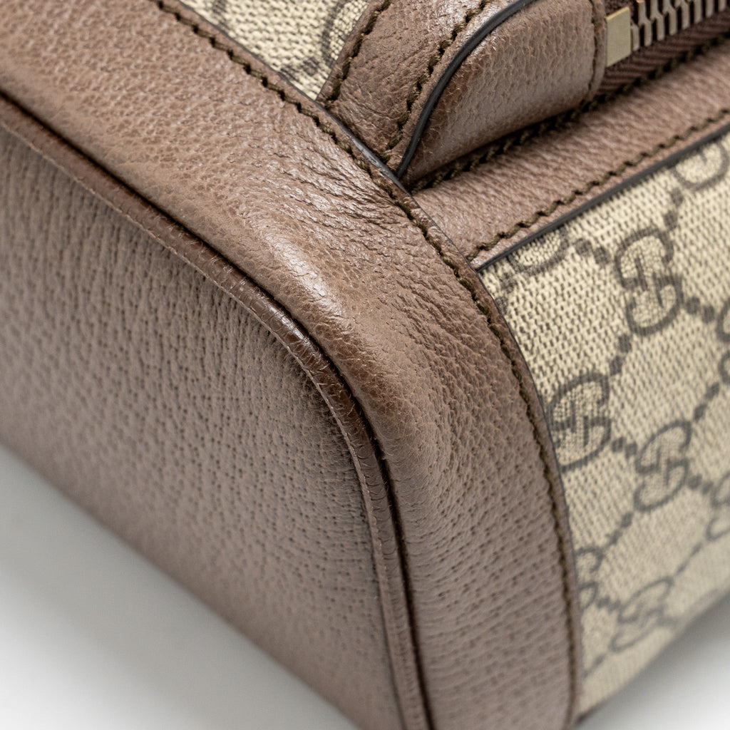 GUCCI OPHIDIA GG SMALL BACKPACK GG SUPREME CANVAS BROWN GHW