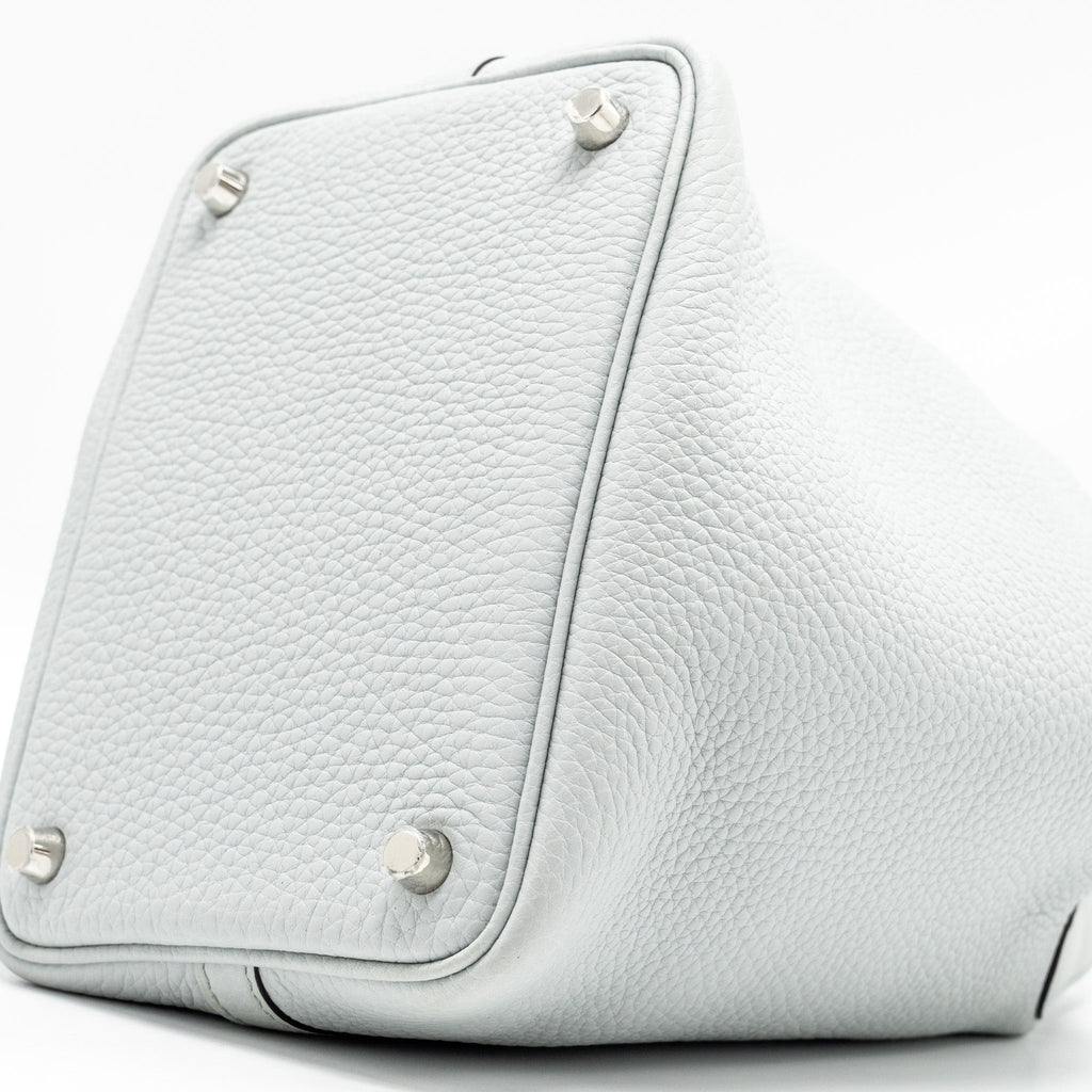 Hermes Picotin 18 Lock Bag Clemence Blue Pale SHW