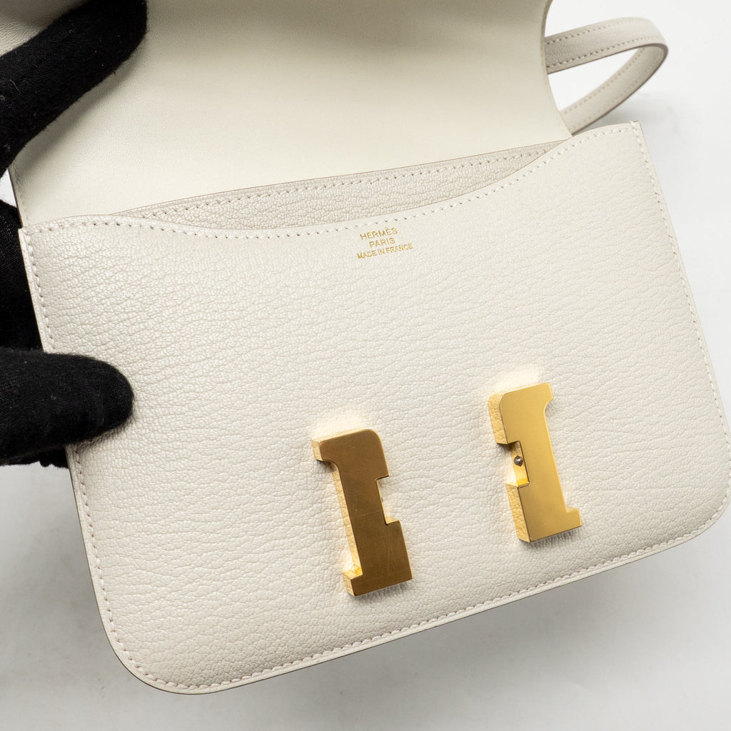 Hermes Mini constance Chevre Mysore Mushroom GHW