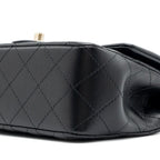 CHANEL TOP HANDLE MINI RECTANGULAR LAMBSKIN BLACK LGHW(MICROCHIP)