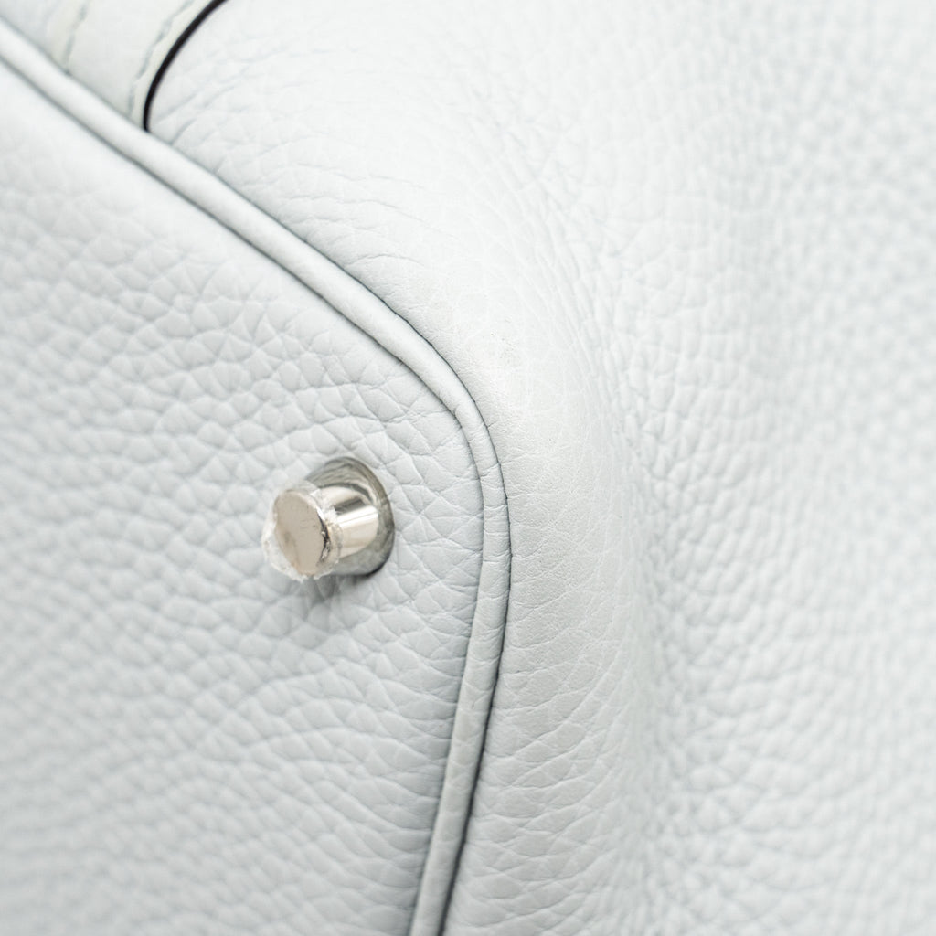 Hermes Picotin 18 Lock Bag Clemence Blue Pale SHW