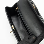 CHANEL TOP HANDLE MINI RECTANGULAR FLAP BAG LAMBSKIN BLACK LGHW (MICROCHIP)