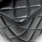 CHANEL DETAILED TOP HANDLE FLAP BAG LAMBSKIN BLACK GHW (MICROCHIP)