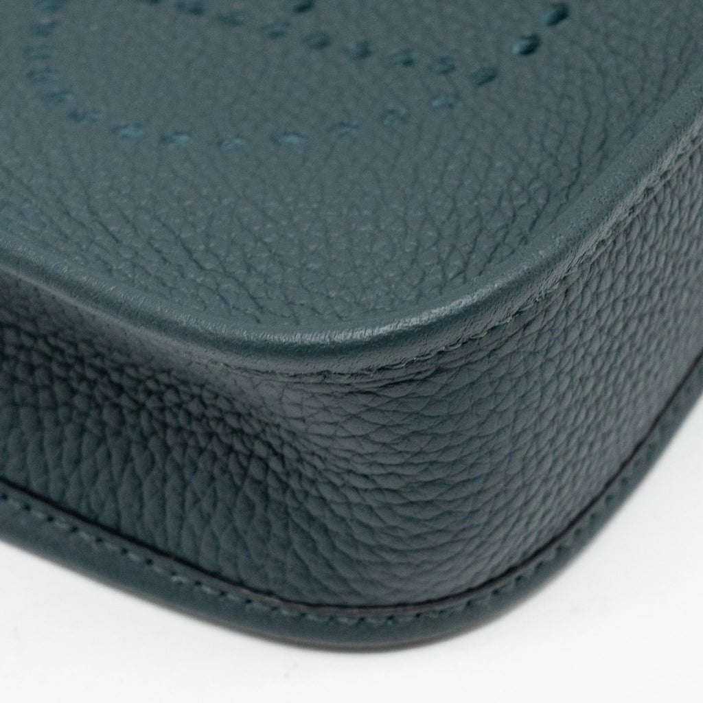Hermes Mini Evelyne Clemence Vert Cypres SHW