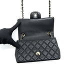 CHANEL MINI RECTANGULAR FLAP BAG LAMBSKIN BLACK LGHW