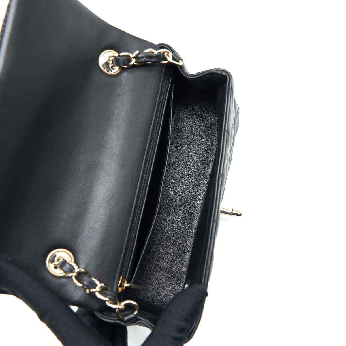 CHANEL MINI RECTANGULAR FLAP BAG LAMBSKIN BLACK LGHW
