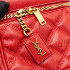 Saint laurent/YSL Paris 80’s quilted vanity crossbody bag calfskin red GHW