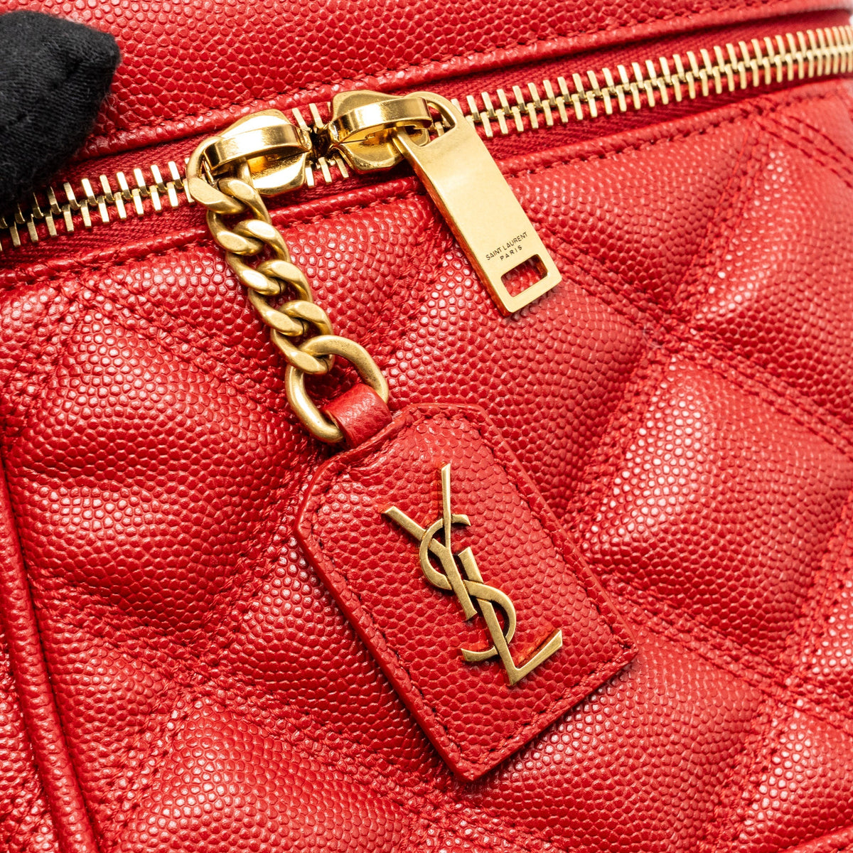 Saint laurent/YSL Paris 80’s quilted vanity crossbody bag calfskin red GHW