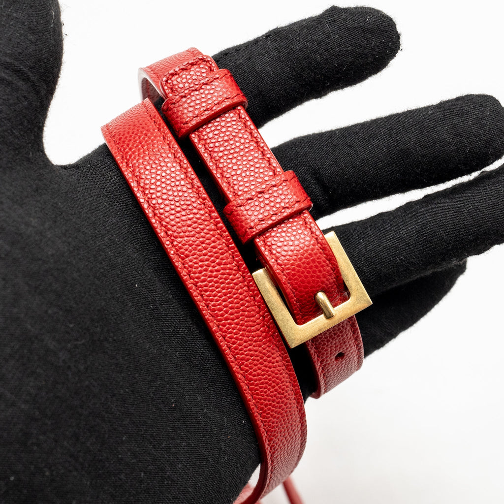 Saint laurent/YSL Paris 80’s quilted vanity crossbody bag calfskin red GHW