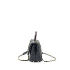 CHANEL COCO HANDLE EXTRA MINI BLACK EMBOSSED HANDLE LGHW
