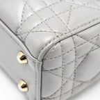 DIOR MINI LADY DIOR LAMBSKIN GREY LGHW