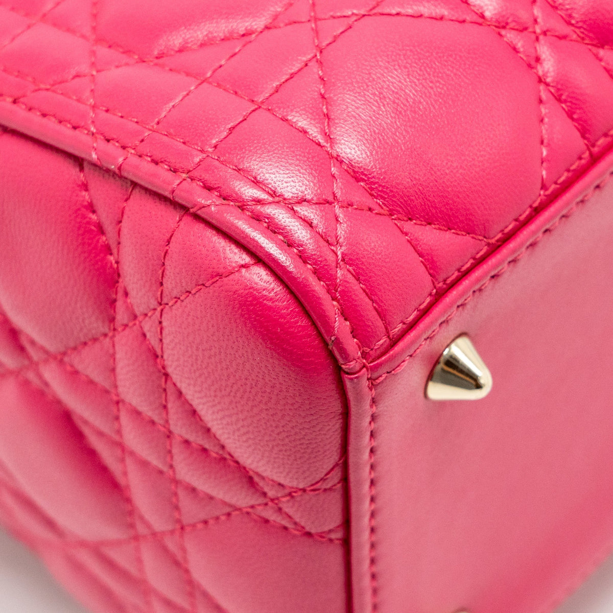DIOR MEDIUM LADY DIOR LAMBSKIN PINK LGHW