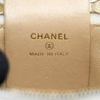 CHANEL TOP HANDLE VANITY CASE LAMBSKIN WHITE GHW