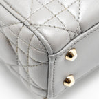 DIOR MINI LADY DIOR LAMBSKIN GREY LGHW