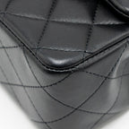 CHANEL TOP HANDLE MINI RECTANGULAR FLAP BAG LAMBSKIN BLACK LGHW (MICROCHIP)