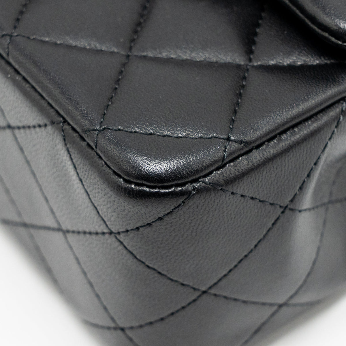 CHANEL TOP HANDLE MINI RECTANGULAR FLAP BAG LAMBSKIN BLACK LGHW (MICROCHIP)