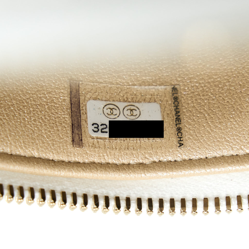 CHANEL TOP HANDLE VANITY CASE LAMBSKIN WHITE GHW
