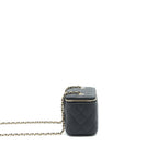 CHANEL 22C LONG VANITY WITH CHAIN CAVIAR BLACK LGHW
