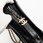 CHANEL SMALL GABRIELLE HOBO BAG WITH TOP HANDLE CROC-EMBOSSED CALFSKIN BLACK MULTICOLOUR HARDWARE