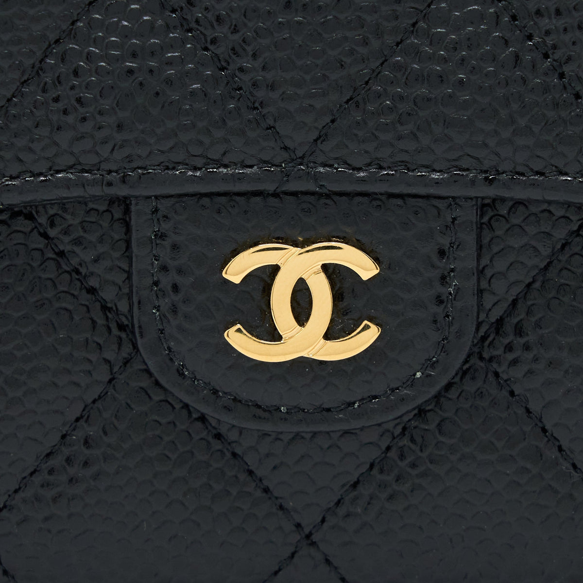 CHANEL CLASSIC FLAP LONG WALLET CAVIAR BLACK GHW