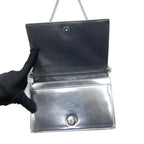 DIOR DIORAMA WALLET ON CHAIN METALLIC SILVER SHW
