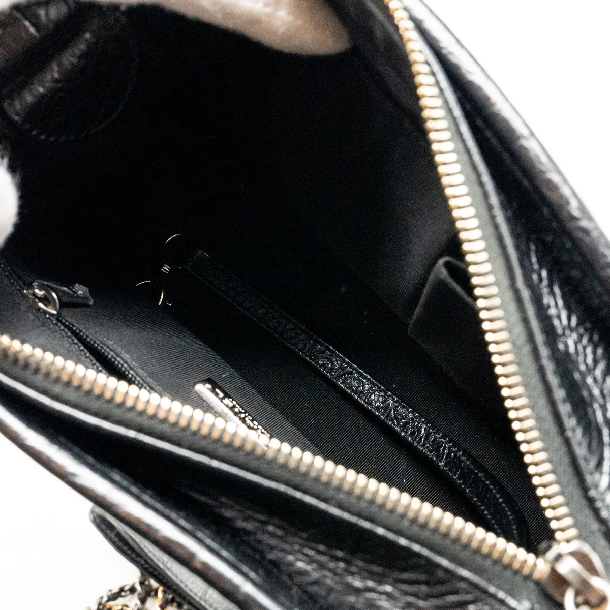 CHANEL SMALL GABRIELLE HOBO BAG WITH TOP HANDLE CROC-EMBOSSED CALFSKIN BLACK MULTICOLOUR HARDWARE