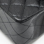 CHANEL SMALL CLASSIC DOUBLE FLAP BAG CAVIAR BLACK GHW (MICROCHIP)