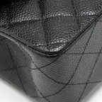CHANEL SMALL CLASSIC DOUBLE FLAP BAG CAVIAR BLACK GHW (MICROCHIP)