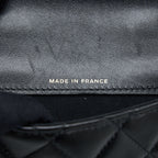 CHANEL TOP HANDLE MINI FLAP CARD HOLDER LAMBSKIN BLACK GHW