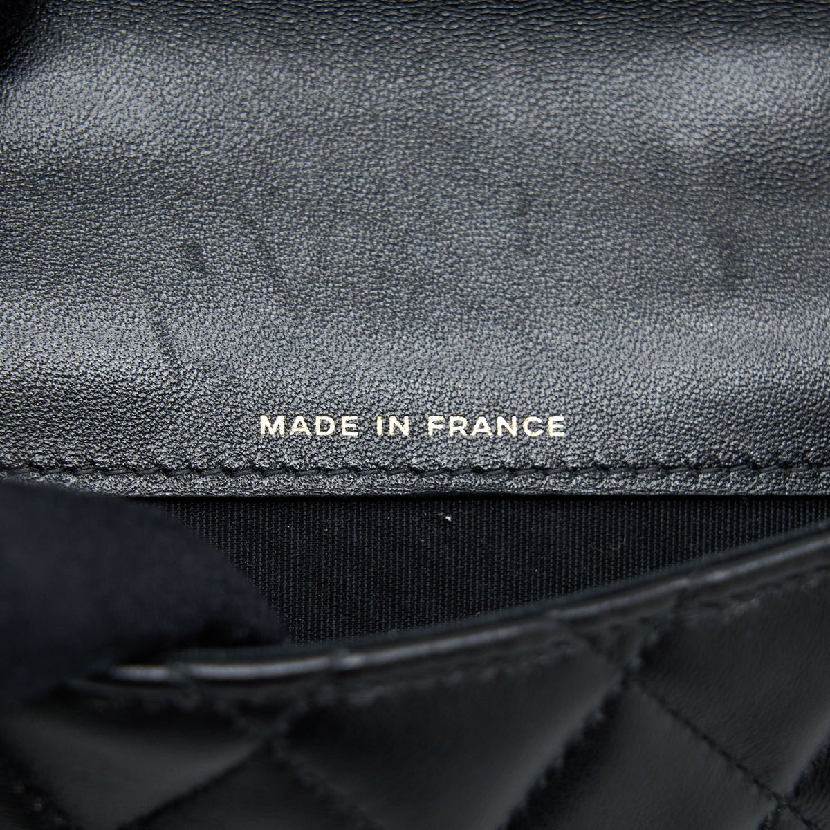 CHANEL TOP HANDLE MINI FLAP CARD HOLDER LAMBSKIN BLACK GHW