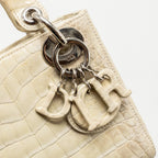 DIOR MINI LADY DIOR HIMALAYAN CROCODILE WHITE SHW
