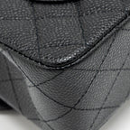 CHANEL SMALL CLASSIC DOUBLE FLAP BAG CAVIAR BLACK GHW (MICROCHIP)