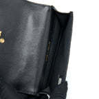 CHANEL TOP HANDLE MINI FLAP CARD HOLDER LAMBSKIN BLACK GHW