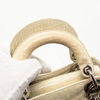 DIOR MINI LADY DIOR HIMALAYAN CROCODILE WHITE SHW