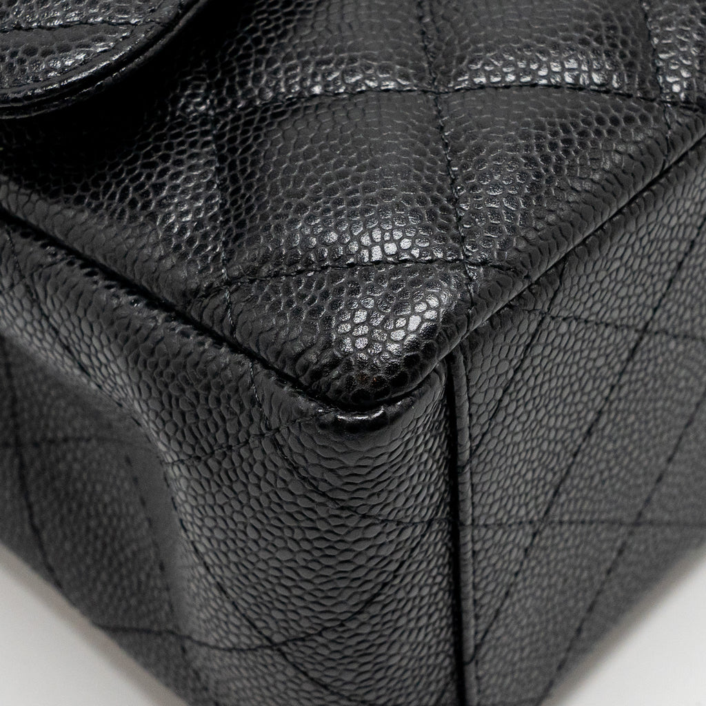 CHANEL MAXI CLASSIC DOUBLE FLAP BAG CAVIAR BLACK GHW