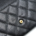 CHANEL CLASSIC FLAP LONG WALLET CAVIAR BLACK GHW