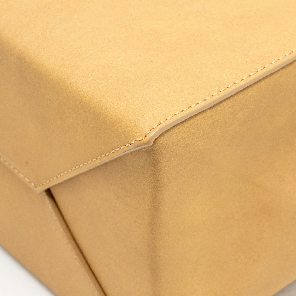 Bottega Veneta Small Raw Paper Leather Tote Bag Calfskin Kraft Beige