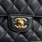 CHANEL MEDIUM CLASSIC DOUBLE FLAP BAG CAVIAR BLACK GHW