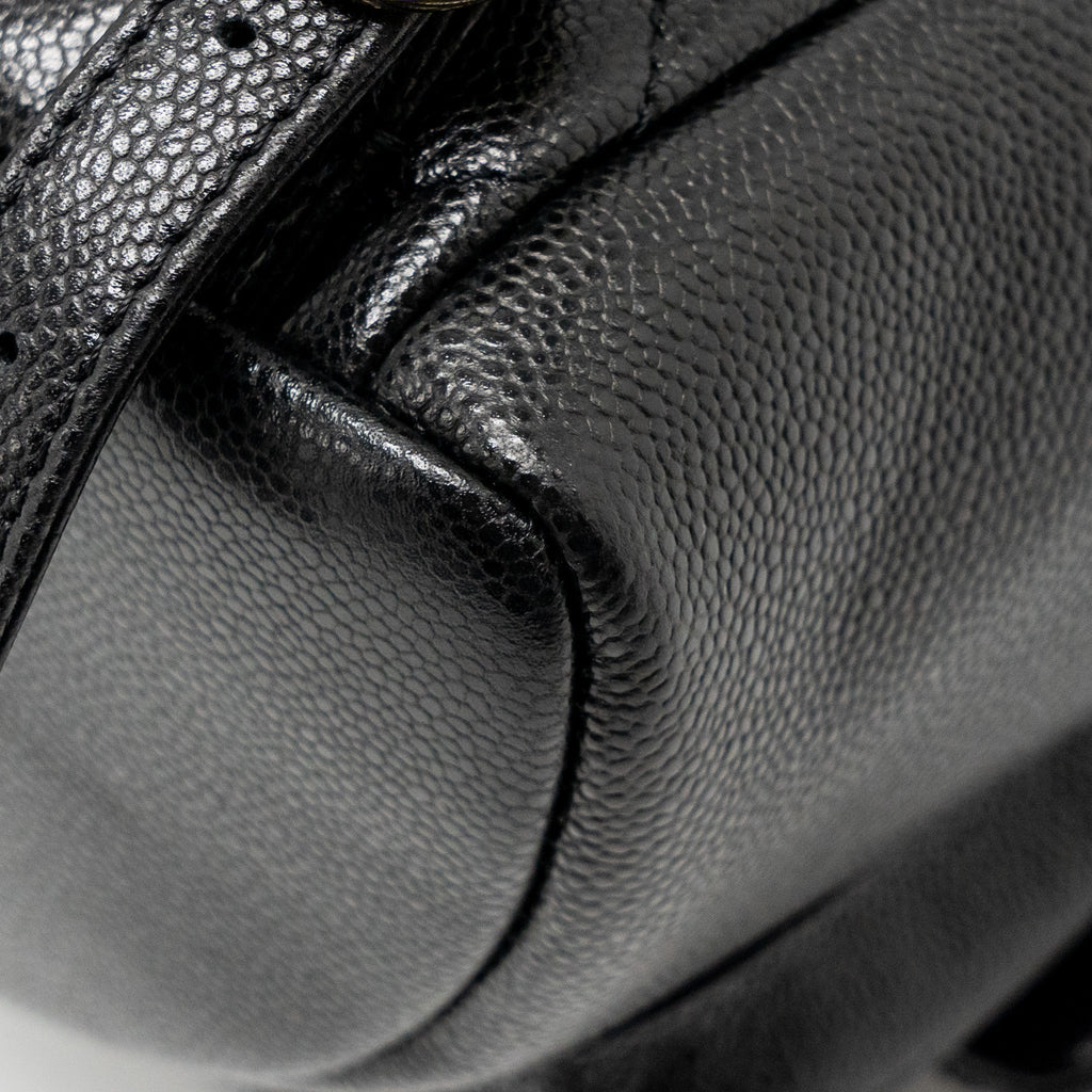 CHANEL TRIPLE PACK DUMA BACKPACK CAVIAR BLACK LGHW (MICROCHIP)