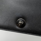 CHANEL SMALL BOY BAG CHEVRON CALFSKIN BLACK/IRIDESCENT BLUE BLACK HARDWARE